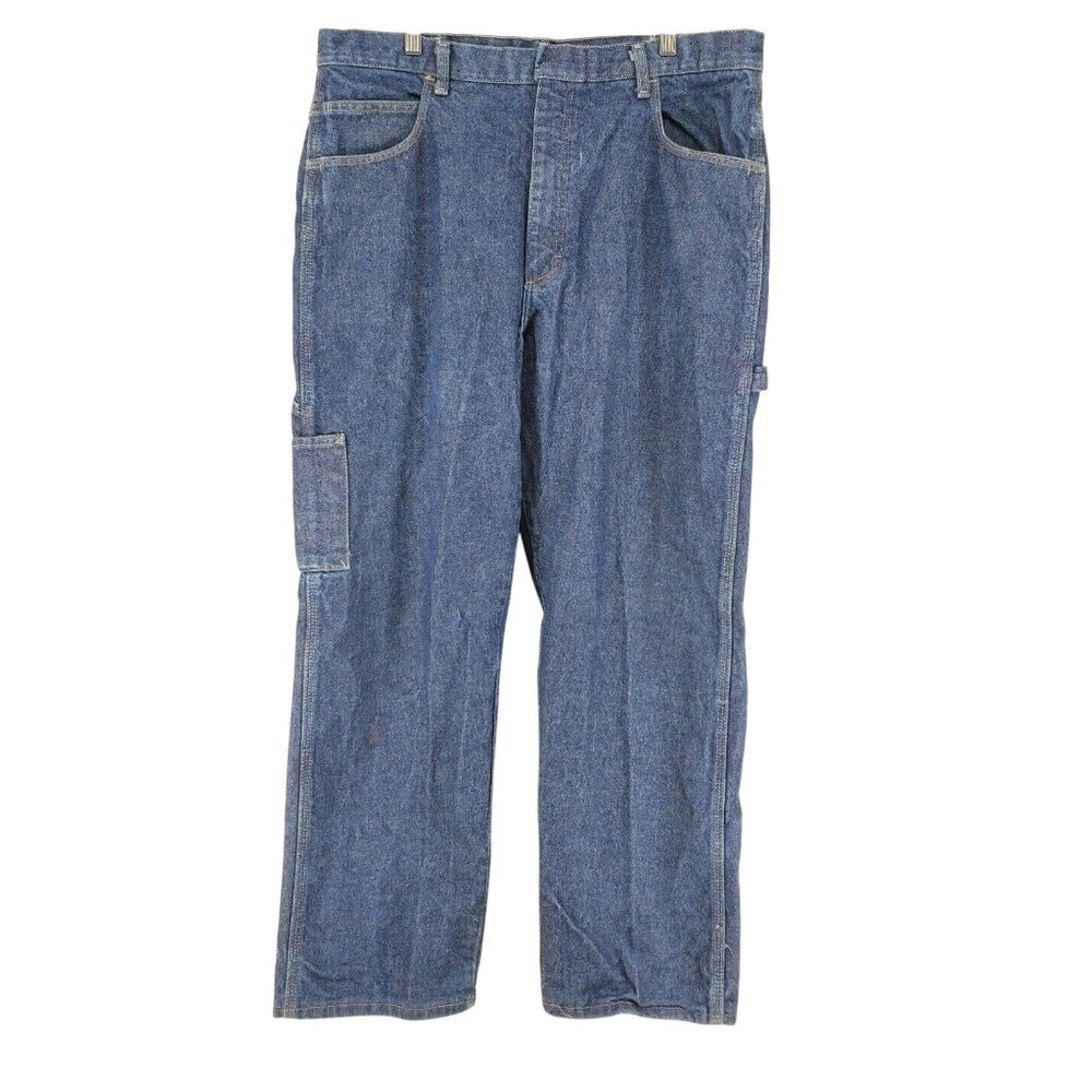 Bulwark Flame Resistant Jeans Men's Size 38/31 Dark Wash Carpenter